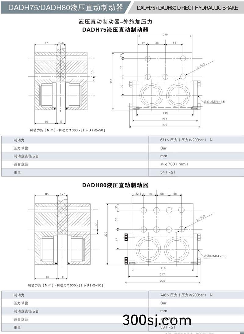 DADH75液(ye)壓直動製動器